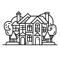 home outline, line art house, line art print, HOUSE clipart, cute house svg, lake house svg, Line Art, house, home, icon, building, estate, symbol, construction, architecture, vector, real, roof, wind