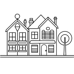 home outline, line art house, line art print, HOUSE clipart, cute house svg, lake house svg, Line Art, house, home, icon, building, estate, symbol, construction, architecture, vector, real, roof, wind