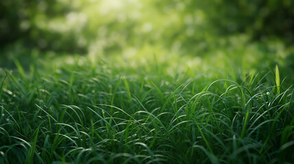 Naklejka premium green grass in the morning