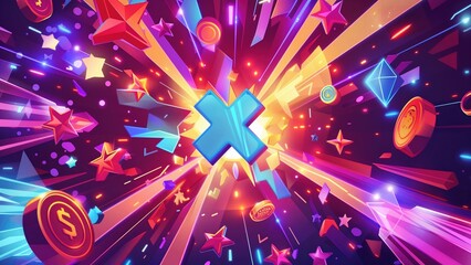 Dazzling Glowing 3D Creative Elements Background