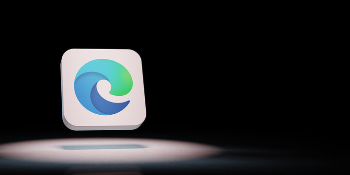 Microsoft Edge App Icon Spotlighted on Black Background