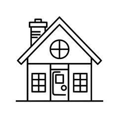 home outline, line art house, line art print, house clipart, cute house svg, lake house svg, line art, house, home, icon, building, estate, symbol, construction, architecture, vector, real, roof, wind