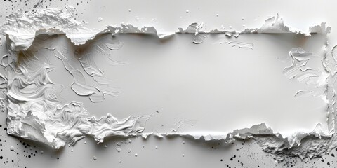 Obraz premium plain white watercolor paper with the edges slighty wet with paint splatters, highly detailed, hyper-realistic, super detailed, textured paper, realistic textures, blank paper