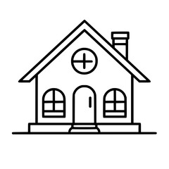 home outline, line art house, line art print, house clipart, cute house svg, lake house svg, line art, house, home, icon, building, estate, symbol, construction, architecture, vector, real, roof, wind