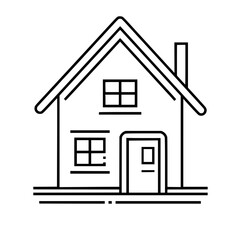 home outline, line art house, line art print, house clipart, cute house svg, lake house svg, line art, house, home, icon, building, estate, symbol, construction, architecture, vector, real, roof, wind