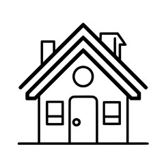 home outline, line art house, line art print, house clipart, cute house svg, lake house svg, line art, house, home, icon, building, estate, symbol, construction, architecture, vector, real, roof, wind