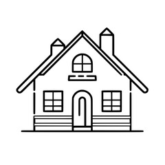 home outline, line art house, line art print, house clipart, cute house svg, lake house svg, line art, house, home, icon, building, estate, symbol, construction, architecture, vector, real, roof, wind