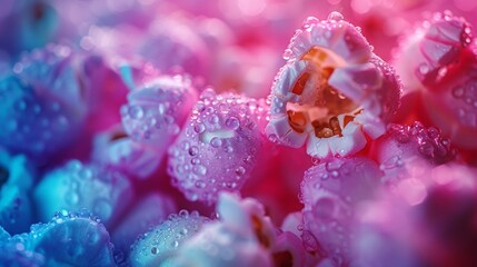 pop corn. cinema. pink and blue