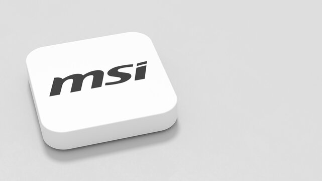 MSI Computers App Icon on Gray Background with Copy Space