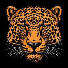 Cartoon leopard mascot, drawn character