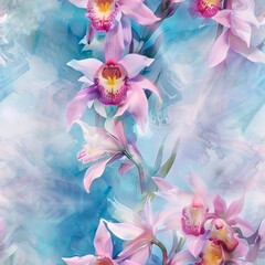 Obraz premium seamless watercolor floral primitive wallpaper