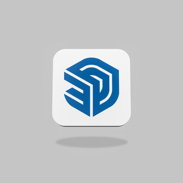 Sketchup App Icon on Flat Gray Background