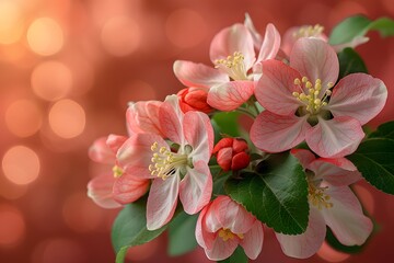 Obraz premium Spring Blossom with Pink Flowers on a Bokeh Background - Ideal for Spring Decor, Greeting Cards, Posters