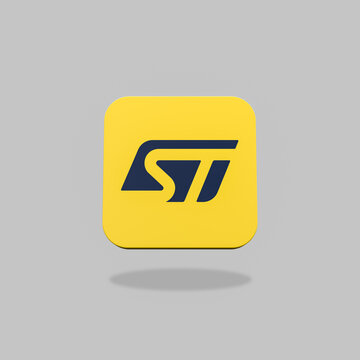 ST Microelectronics App Icon on Flat Gray Background