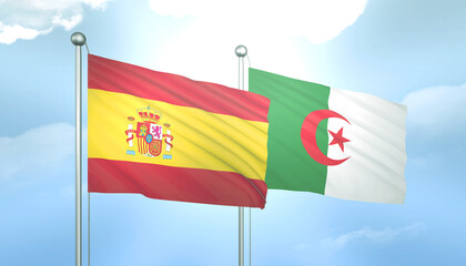 Spain and Algeria Flag Together A Concept of Relations