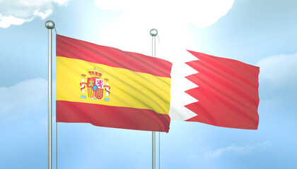 Spain and Bahrain Flag Together A Concept of Relations