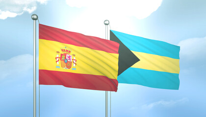 Spain and Bahamas Flag Together A Concept of Relations