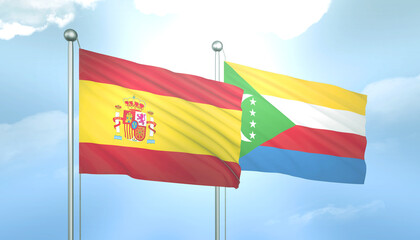 Spain and Comoros Flag Together A Concept of Relations