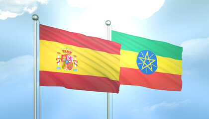Spain and Ethiopia Flag Together A Concept of Relations