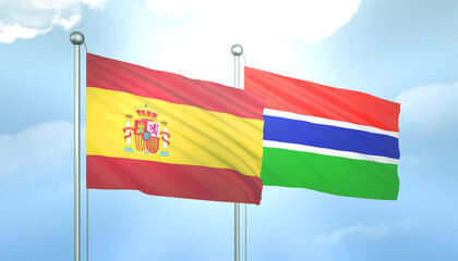 Spain and Gambia Flag Together A Concept of Relations