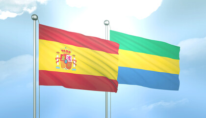 Spain and Gabon Flag Together A Concept of Relations