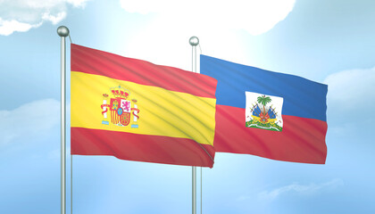 Spain and Haiti Flag Together A Concept of Relations
