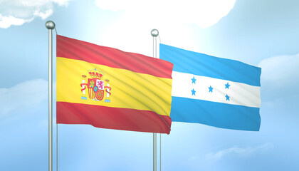 Spain and Honduras Flag Together A Concept of Relations