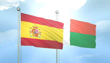 Spain and Madagascar Flag Together A Concept of Relations