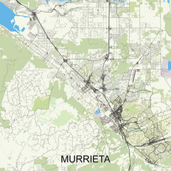 Murrieta, California, USA map poster art