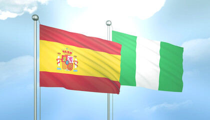 Spain and Nigeria Flag Together A Concept of Relations