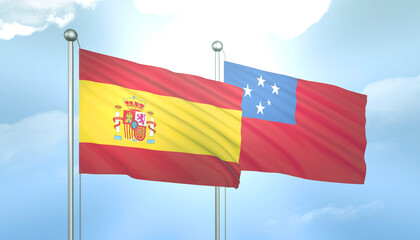 Spain and Samoa Flag Together A Concept of Relations