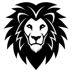 Lion head icon silhouette