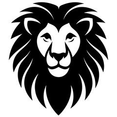 Lion head icon silhouette