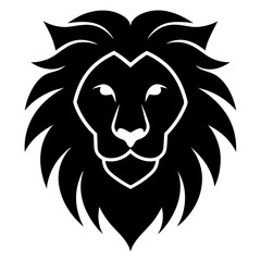 Lion head icon silhouette