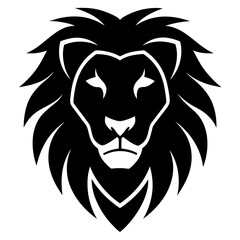 Lion head icon silhouette