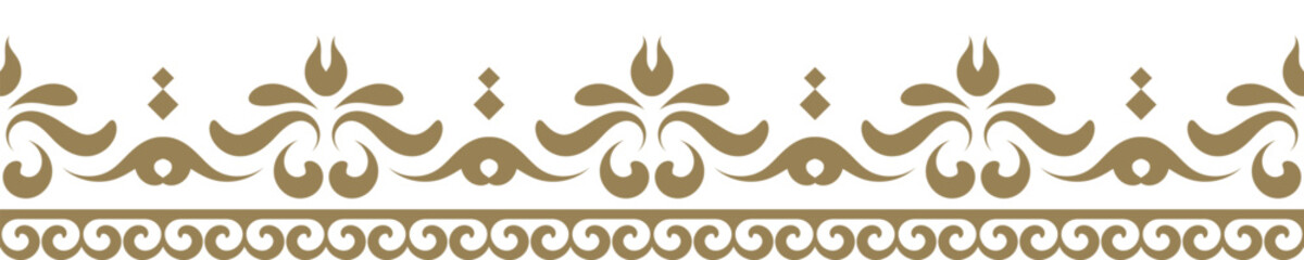 Ethnic border ornament. Geometric ethnic oriental seamless pattern. Gold stripe vector illustration. Native American Mexican African Indian tribal. Design border, textile, fabric, clothing, carpet.