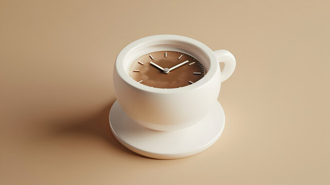 alarm clock with a dial in the shape of a coffee cup