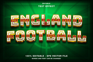 England Football 3d Editable Text Effect Template Style Premium Vector