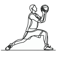 basketball player Continuous line drawing, people playing basket line art, basketball line art