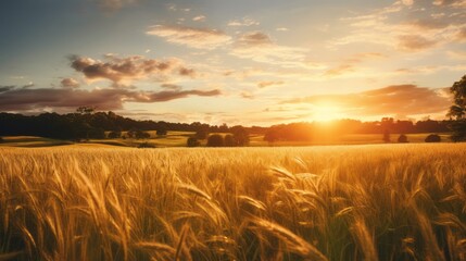Obraz premium Sunny View over Countryside Landscape