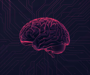 AI algorithm neural networks and data processing elements. Conceptual image on AI development.