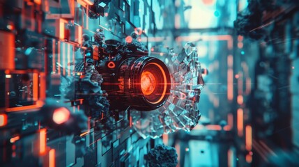 Malfunctioning Futuristic with Broken and Glitchy Digital Artifacts