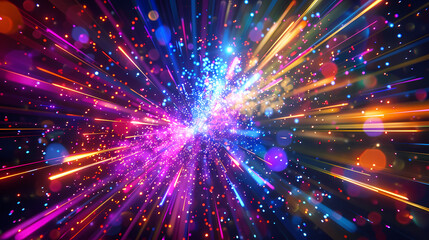 Naklejka premium Colored light streaks