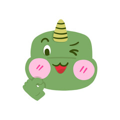 การ์ตูนไดโนเสาร์สีเขียวน่ารัก, สำหรับประกอบสื่อการเรียนหรือสื่อโฆษณาต่างๆ, เป็นภาพการ์ตูนวาดด้วยมือ, ภาพเรียบง่ายโทนสีไม่เยอะ, ภาพประกอบสำหรับคู่รักคนมีความรัก