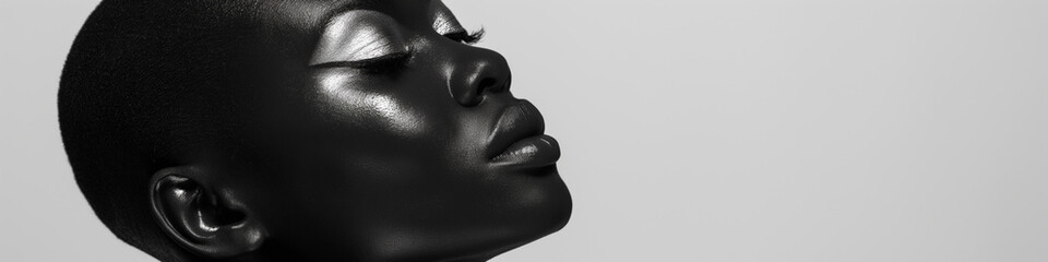 Fototapeta premium Beautiful black woman with perfect skin