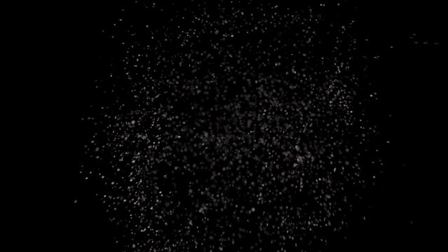 soap bubble pop burst explosion over dark black screen, with alpha 4k colorful motion background, ready for compositing, isolated on black