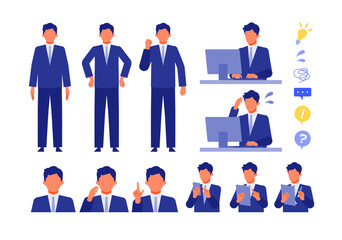 スーツの男性の問題解決のイラスト　問題解決