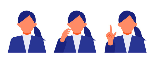 Fototapeta premium スーツの女性の問題解決のイラスト 問題解決