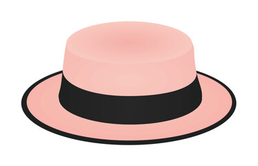 Pink summer hat. vector illustration