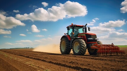Fototapeta premium tractor in field